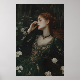 Affiche Ophelia Femme Victorienne dans l'Eau Imprimable So
