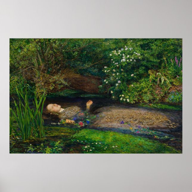 Affiche Ophelia par John Everett Millais (Devant)