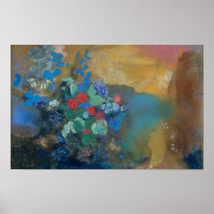 Affiche Ophelia parmi les fleurs par Odilon Redon Impressi