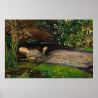 Ophélie, ch. 1852 par Sir John Everett Millais