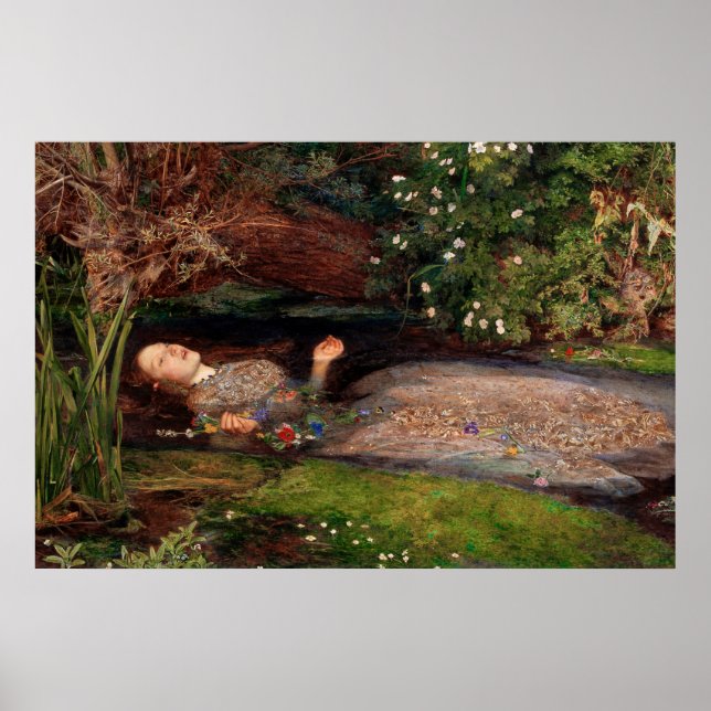 Affiche Ophélie par Sir John Everett Millais (Devant)