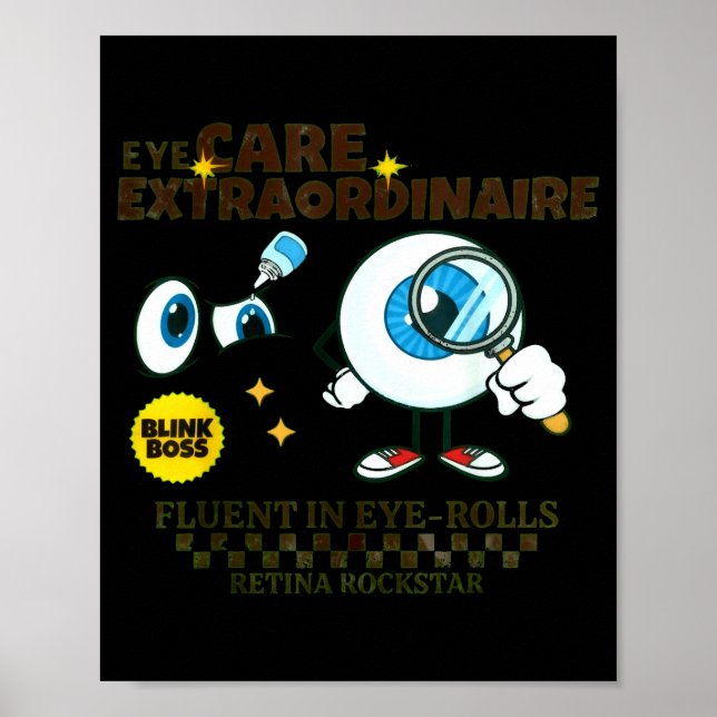 Affiche Ophthalmologist Retro Eye Doctor Gift Optometry Nu (Devant)
