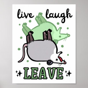 Affiche Opossum Funny Live Lauder Laisser Humour foncé Pos