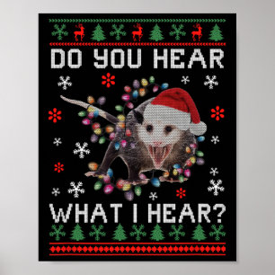 Affiche Opossum Noël Entendez-Vous Ce Que J'Entends Noël O