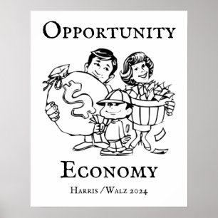 Affiche Opportunity Economy Harris Walz 2024