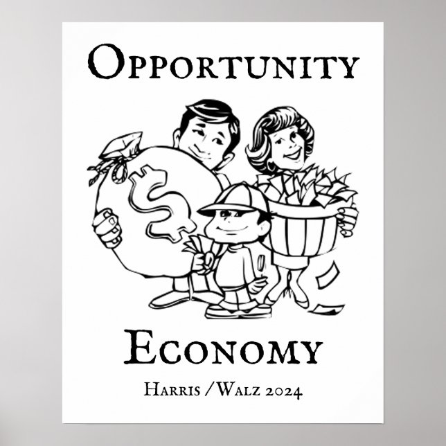 Affiche Opportunity Economy Harris Walz 2024 (Devant)