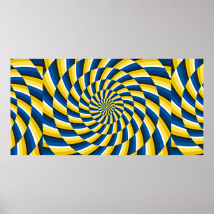 Affiche Optical motion illusion Vintage background. Yellow