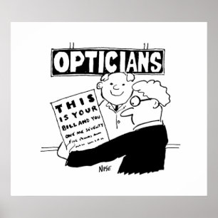 Affiche Optician Présente Son Projet De Loi. Drôle dessin 