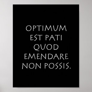 Affiche Optimum est kinsella quod emendare non possible