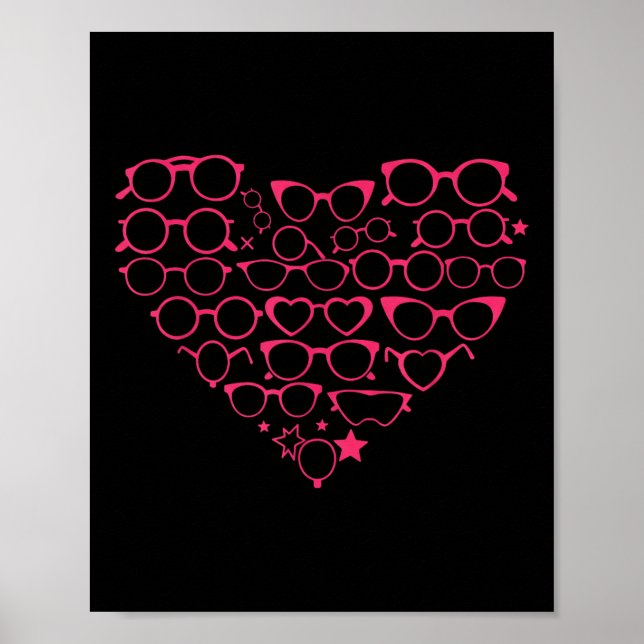 Affiche Optométrie Eglises coeur Valentines Jour (Devant)