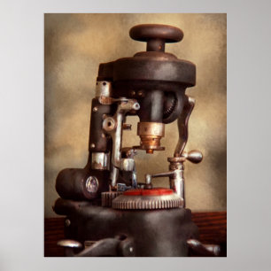 Affiche Optométrie - Machine à couper les verres