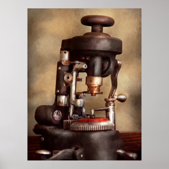 Affiche Optométrie - Machine à couper les verres (Devant)