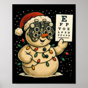 Affiche Optométrie Noël Ophtalmologue Drôle Opticien