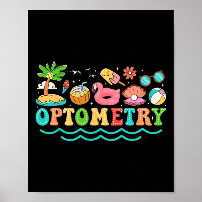Affiche Optométriste d'été Vacances Amusant Amateur d'opto (Devant)