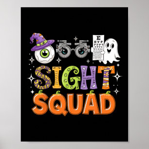 Affiche Optométriste d'Halloween, escouade de la vue Chemi