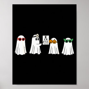 Affiche Optométriste Fantôme Boo Centre Halloween Opticien