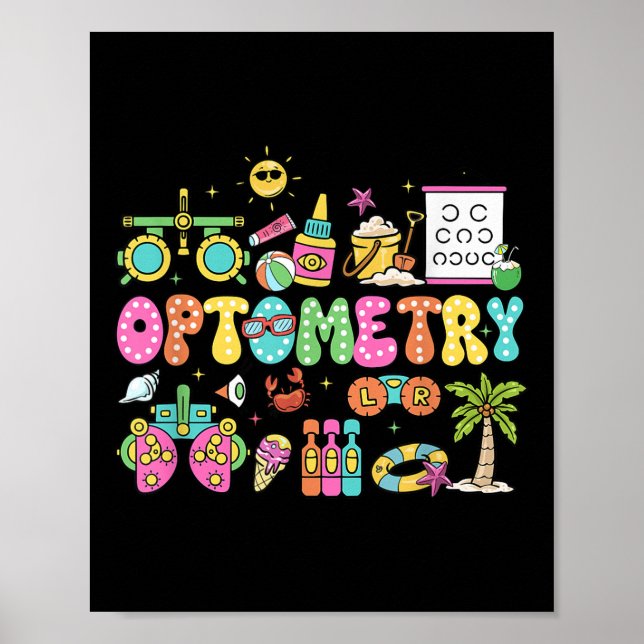 Affiche Optometry Summer Vibes Ophthalmology Tech Eye Doct (Devant)