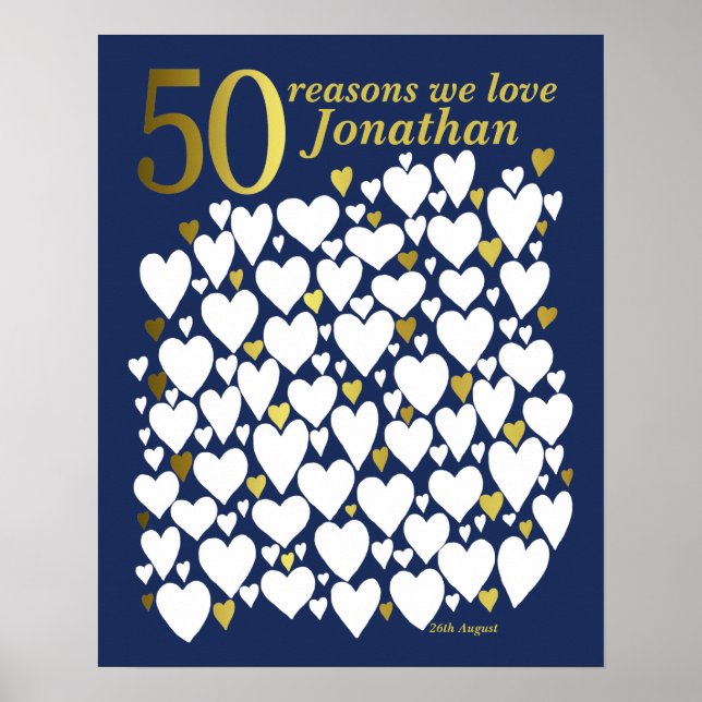 Affiche Or 50e anniversaire 50 raisons pour lesquelles nou (Devant)