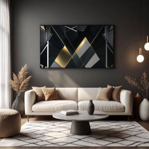 Affiche Or abstrait moderne et noir