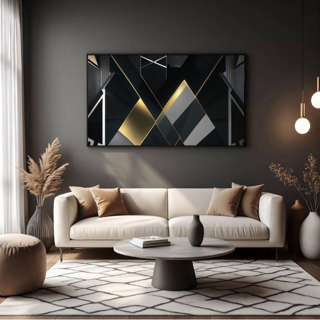 Affiche Or abstrait moderne et noir (Créateur téléchargé)