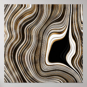 Affiche Or Agate en marbre liquide Art liquide