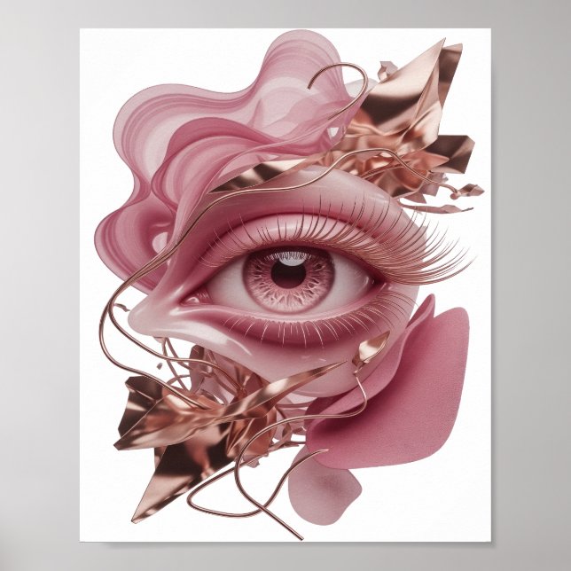 Affiche Or Art Abstrait Doré Captivant Design Abstrait (Devant)