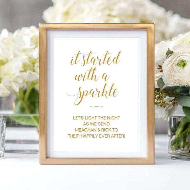 Affiche Or Ça A Commencé Par Une Étincelle Mariage Étoile  (Créateur téléchargé)