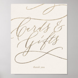 Affiche Or calligraphié romantique Cartes et cadeaux ivo