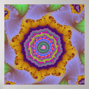 Affiche Or coloré et violet fractal