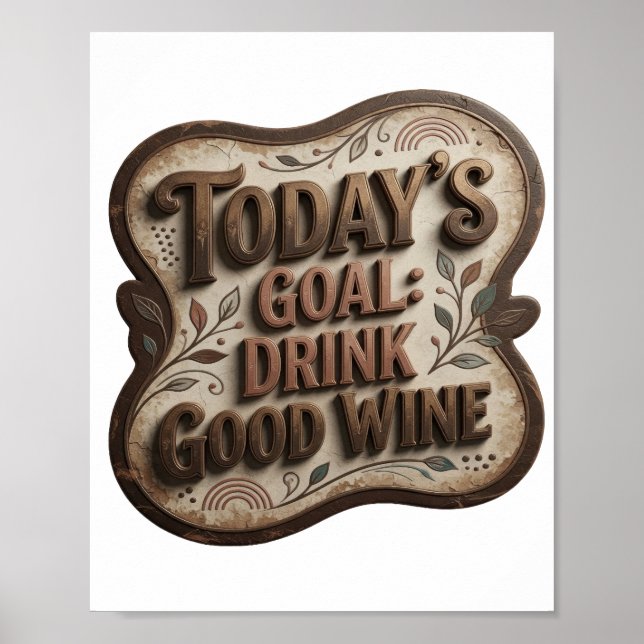 Affiche Or Cool GOLD L'OBJECTIF D'AUJOURD'HUI BOIRE DU BON (Devant)