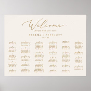 Affiche Or délicat Siège alphabétique Cream HORIZ