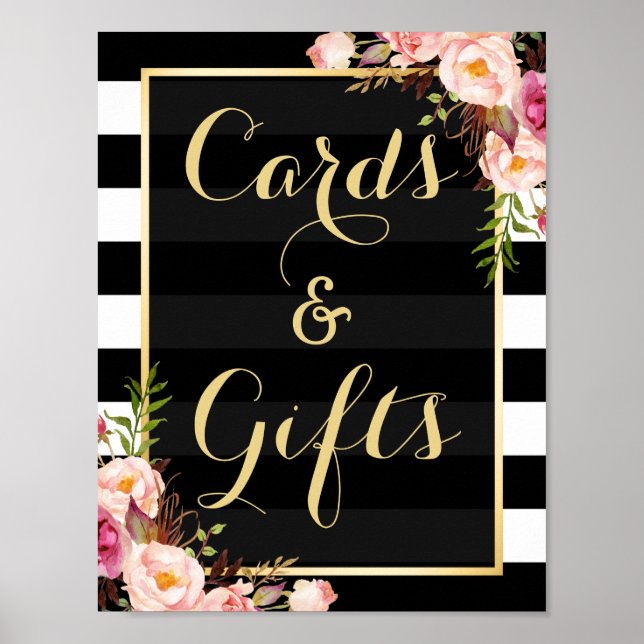 Affiche Or des bandes florales | Cartes et cadeaux - Panne (Devant)