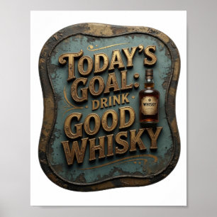 Affiche Or élégant BOISSON DE QUALITÉ AUJOURD'HUI WHISKY