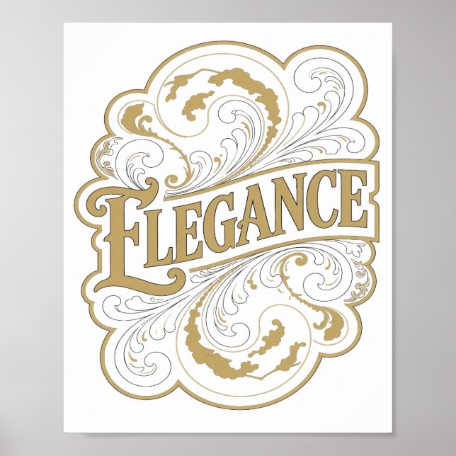 Affiche Or Élégant de Luxe Design de déclaration (Devant)