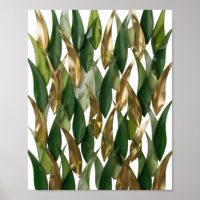 Affiche Or frappant FUSION FEUILLUE Texte Art 3D (Devant)