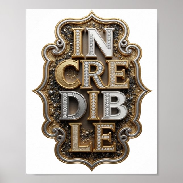 Affiche Or INCREDIBLE Conception Graphique Vibrante (Devant)