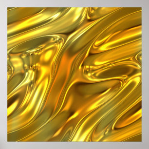 Affiche Or liquide Abstrait