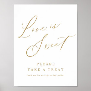 Affiche Or minimaliste écriture moderne mariage amour est