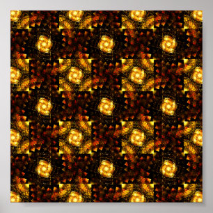 Affiche Or Moderne Bohème Élégant Motif d'Art Abstrait #50