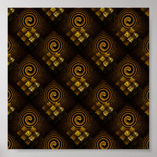 Affiche Or Moderne Bohème Élégant Motif d'Art Abstrait #50