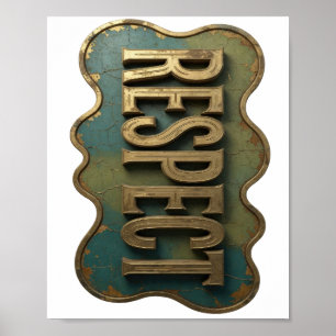 Affiche Or RESPECT Design Moderne Attrayant en Or