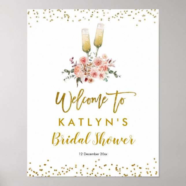 Affiche Or Romantique Signe de Bienvenue à l'Amour Tchin (Devant)