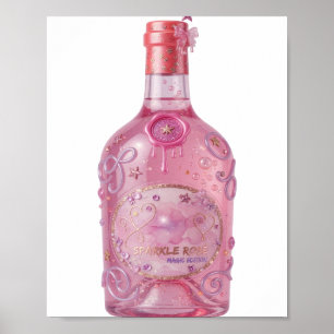 Affiche Or rose pailleté édition magique en or fin