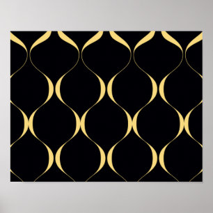 Affiche Or, simple, moderne, luxueux graphisme ondulé
