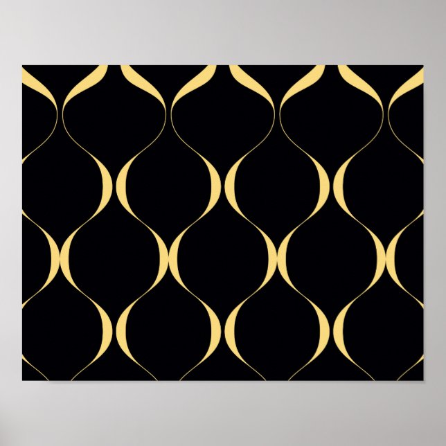 Affiche Or, simple, moderne, luxueux graphisme ondulé (Devant)