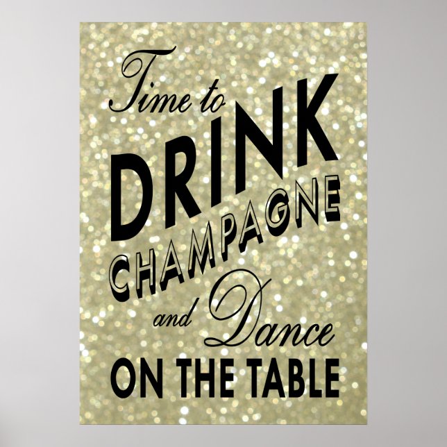 Affiche Or Temps de Boire du Champagne (Devant)