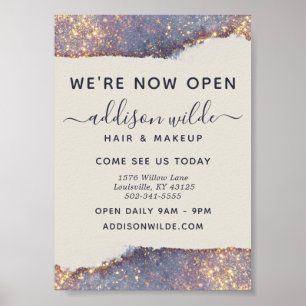 Affiche Or Violet Doré Iridescent Glam Paillettes Affaires