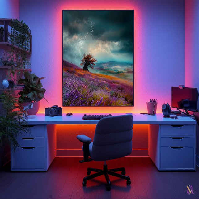 Affiche Orage sur les champs de lavande - Dramatique  (Créateur téléchargé)