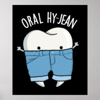 Oral Hy-jean Funny Tooth Pun Dark BG