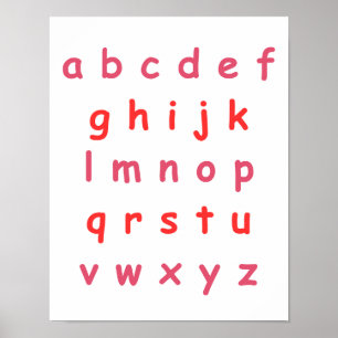 Affiche Orange Alphabet Lowercase Lettres Enseignant Salle